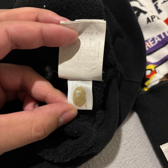 A Bathing Ape Sweatshirt Size XL Black Embroidery Patch Streetwear Y2K Style - Picture 6 of 10